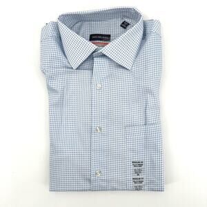 Van Heusen stain shield regular fit dress shirt in mist pattern Size M